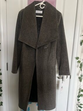 Dark Grey Calvin Klein Long Coat